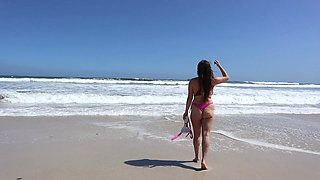 Stripping and Frolicking on a Beach