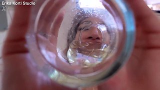 FIRST DVP! Beautiful teen Megan Love with perfect butt gets first double vaginal penetration along with squirts of piss in mouth from five big cocks EKS605