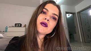 Sexy Smoking and Vaping Close-up with Glittery Purple Lipstick