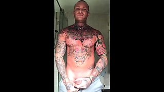 Tattoed guy and huge cock 3