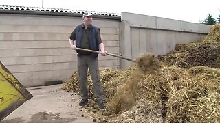 German Farmer Blowjob And Outdoor