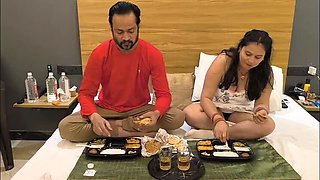 Desi stepdaughter PujaPrem seduces stepdad with her pink pussy - sucks big dick & rides monster cock hard