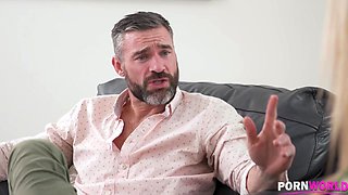 Perfect Blonde Melody Marks Seduces Busty Next-Door Neighbor Rachael Cavalli with Stepdad GP1772