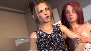 Big hot but, light-haired, animated tits