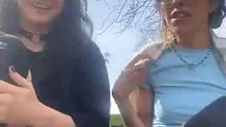 Two cute stocking lesbian teen babes outdoor teasing: Big Ass, Amateur  Brunette Porn