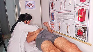 Erection In Front Of The Nurse