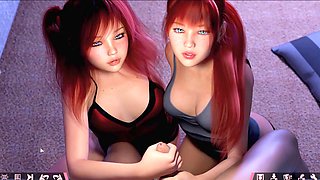 Cartoon anime girl Misskitty2k shows off her lingerie in a summertime saga adventure