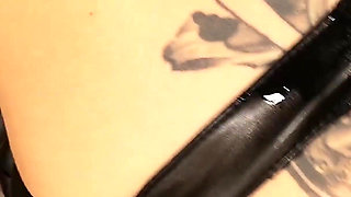 Busty Blonde MILF in Leather Pants Got Anally Fucked and Creamed