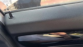 Girl Next Door Give Blowjob to Neighbor in Car for Drive Her to College!! Cum in Mouth Swallow