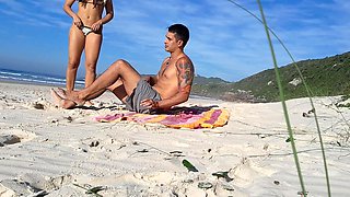 Hot Couple on the Public Beach