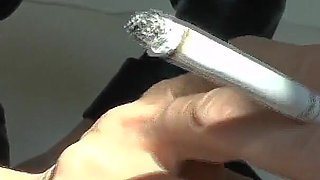 Leather Mistress Lady Victoria Valente - Beautiful Hands, Red Fingernails, Cigarette, Close-ups