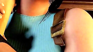 Classic Lara Croft Riding Cowgirl - Tomb Raider Parody