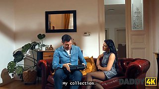 Daddy4k. small-titted brunette is masterly cheating on her boyfriend in the next room