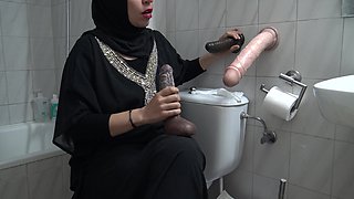 My Hot Wife Masturbates in Front of a Public Toilet