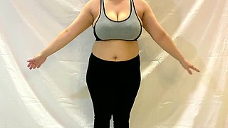 Beautiful Curvy Teen with Big Tits Gets Horny During Workout Begins to Fingering Pussy Masturbating to Orgasm