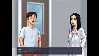 Stepmom with big boobs in an anime schoolgirl fantasy
