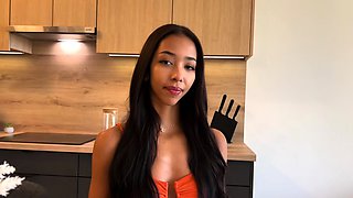 Tiny Filipina teen loves a big cock deep