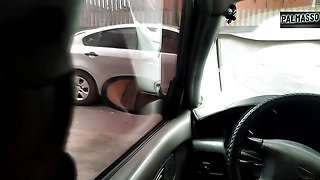 CASUAL SEX - Taxi driver fucks me in a thong and makes me cum several times on his cock