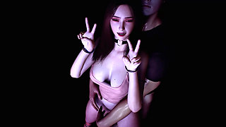 Sexy Asian Girl Victory Standing Fuck