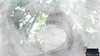 Ebony cougar with big natural breast solo