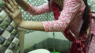 Indian hot maid fucked by mistress in washroom in hindi audio