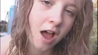 Sunny - Pool pov BJ ft. Sunny Lane: Blowjob, Cumshot  Small Tits Porn