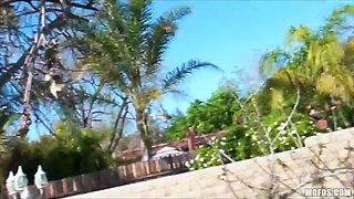 Backyard toga party turns into an gangbang sesh by the pool