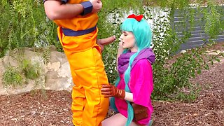 Cosplayer has sex with extravagant chick in fancy outfit