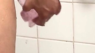 (full Video) Real Amateur - Fucking Myself in Shower with a Huge Dildo Makes Me Cum