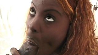Stunning ebony babe gets double penetrated by a black and a white stud