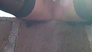 Pussy Flash - My Slutty Teacher Fingers Her Pussy in Public Park with People Watching