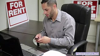 Young asian real estate agent is insane at job casting