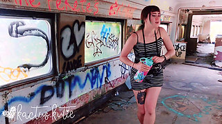 Peeing in an Abandoned Train Car