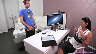 A Slim Dick Satisfies Thick Agent's Pussy in Office - Amateur Reality Casting with Chico Kobez