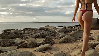 Hot Blonde Amateur Anal Sex On Public Beach Voyeur
