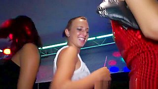 Real euro bachelorette sucks cock at club party