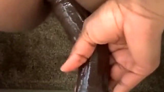 Anal Riding My 12 Inch Dildo Moaning Orgasms