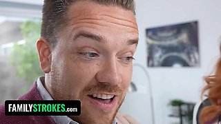 Familystrokes - big titted stepmom Ariel Darling & hairy man stepparent teach their bratty daughter-in-law a lesson