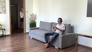 Private Lesson: The Blonde Teacher Seduces Her Student and Gets Fucked