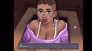 All lovemaking scenes with Miss Dewitt - Hot black MILF gets thoroughly messed up in an animated porn game