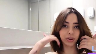 Brazilian Babe's Orgasm in Hotel Bathroom Solo JOI Video