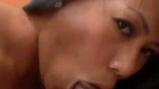 Miley Villa sucks, masturbates and fucks big cock in interracial sex