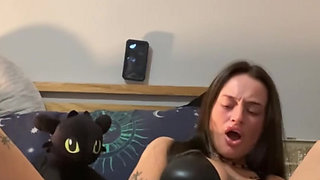 19 y.o horny emo can't stop whimpering as toy's go deep and steady