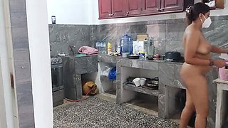 Stepdaughter Gets Naked For Stepdad In The Kitchen - Hot Indian Teen Fucks Him Hard