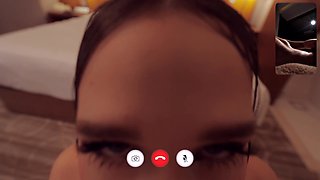 Shameless shawty fucks with her lover wile on face-time call