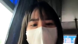 two sisters being sensual on the bus for the camera 84412583