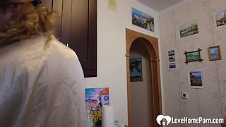 Stuck stepmom gets a good assfuck shagging