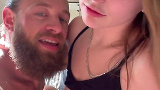 Cute blonde takes a ride on her teacher's cock