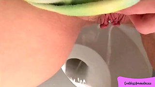 Goddess Amanda Peeing & Farting in Public Toilet - Homemade Amateur Piss Compilation