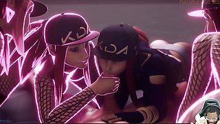 D.va Sucks Cock and Gets a Facial, Psylocke Teases Her Fat Ass Tits, Akali Makes You Cum